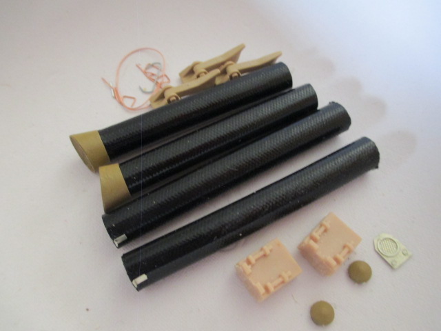 Completed parts minus the wooden jack block ( may go with the Tamiya piece and dress it up )