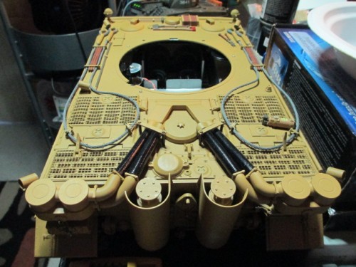 Cables installed and held in place by the combo Tamiya and ABER mount system