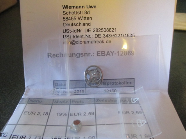 Minor handwheels and a resin lens tail lamp for my Tiger, from Germany