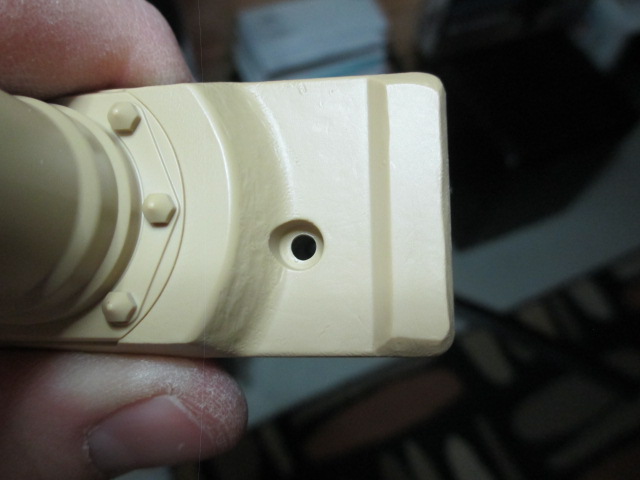 Care must be taken to drill out the plastic turret MG.  It already opens all the way through and one could mount a micro LED to the plastic and have done with it.