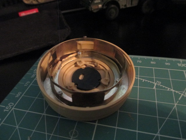 Plate, rings and gears assembled and installed after I made sure that the cupola still fit.