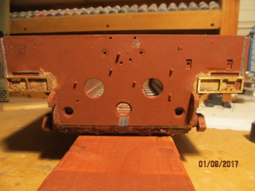 Rear brass fender frames in place.