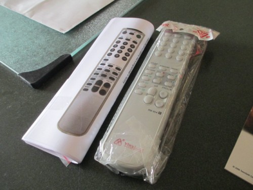 The remote and cable and chocolate...along with a small book on how to program the MFU for the M36 B1