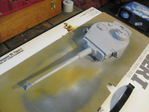 Two coats of the Tamiya primer.