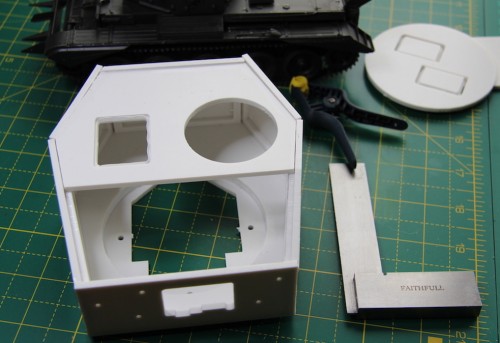Section of top plate glued in place