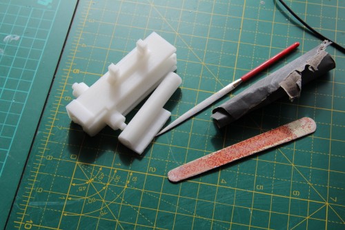 Sanding the slider..