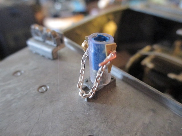 Pin and chain attached after drilling all components