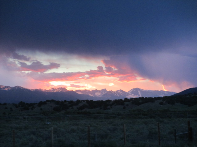 A quick shot of the sunset I could see from my counter.