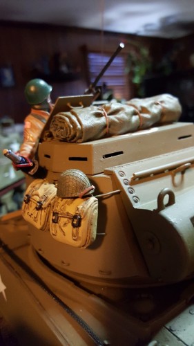 Helmet mounted back on its pack.
