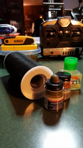 Components to put together a netted American helmet.  3M tape and a PE bit of brass make up the strap..jpg
