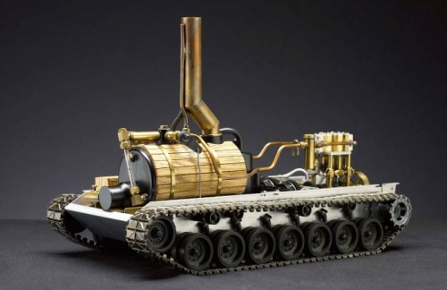 Tamiya Leopard chassis with steam heart