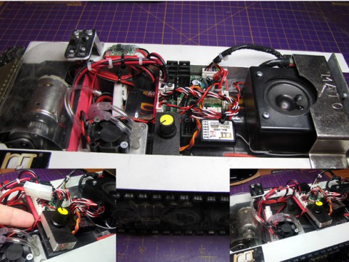 The two insert pictures show how easy the upper deck can be moved to access and remove the battery below: