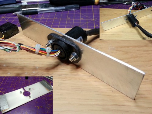 Moving on to the upper hull, I made a bridge to hold the 360 swivel in place. For this I used 2.0mm aluminum plate (the original is poorly cut plastic on mine - set inset pic) which allowed me to reduce the width of the bridge and produce much stronger fixing with the added bonus that is metal like the rest of the Mato. As can be seen, I also modified the 360 itself to a 2 instead of 3 bolt fixing.