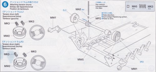 Tamiya KT's track tensioner assembly