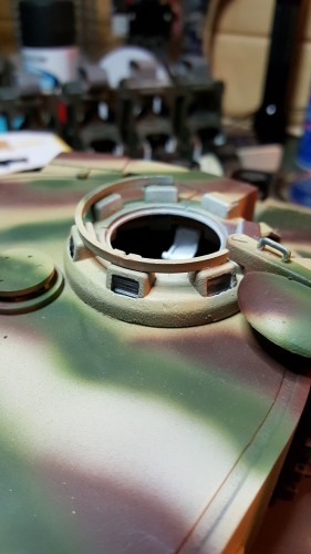 Loc-Tite Ultra Gel on the sanded contact points sees the cupola securely remounted.  Periscopes add some nice detail.