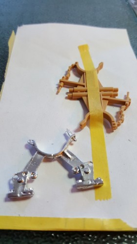 Started out with one of Mikes spare Panther braces and Diorama Freaks soft cast Tiger barrel brace...