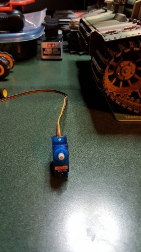 One of the original Hitec servos that packed it in all in one evening