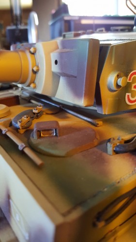 Strong servo elevation is controlled by a thumb roller switch on the TX