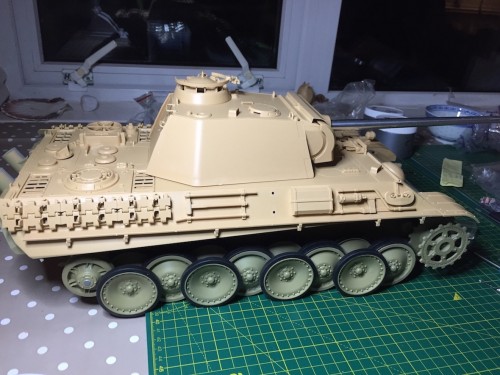 Panther G with upper hull wheels and tyres in place