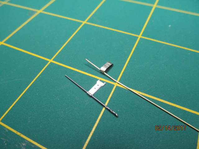 Using micro drill bits to roll brass around for hinge point.