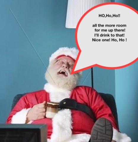 Santa checking Air Traffic monitor