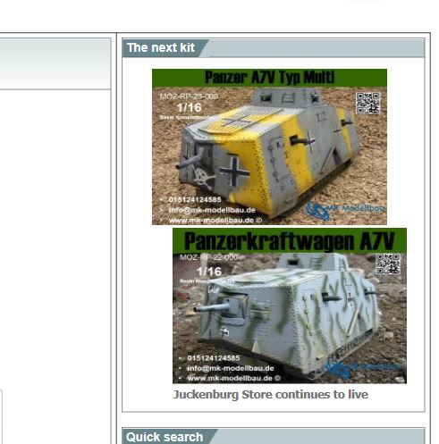 MK Modellbay reissuing Juckenburg A7V
