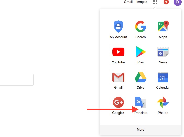 Google Translate tool
