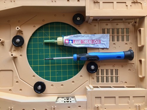 Turret ring bearings- fitted with screws and threadlock