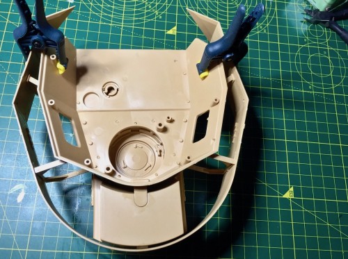 Turret Schurzen bonded in place