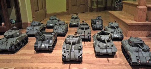 1/16 scale Sherman based battle line up