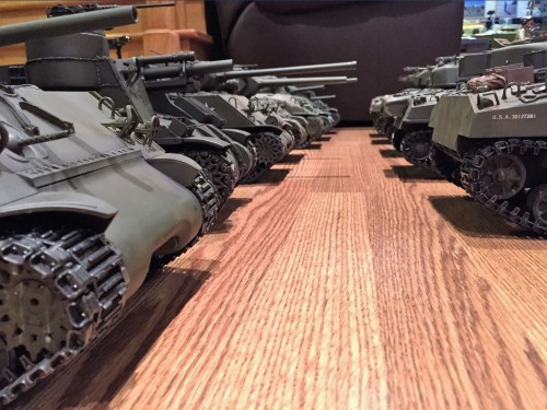 1/16 scale Sherman based battle line up