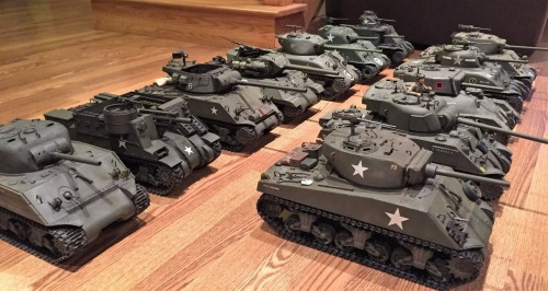 1/16 scale Sherman based battle line up