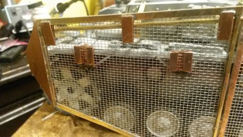 latches mounted on shields