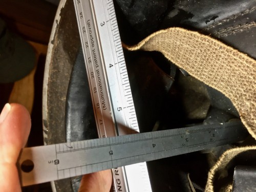 WW2 British brodie helmet- height from rim to crown