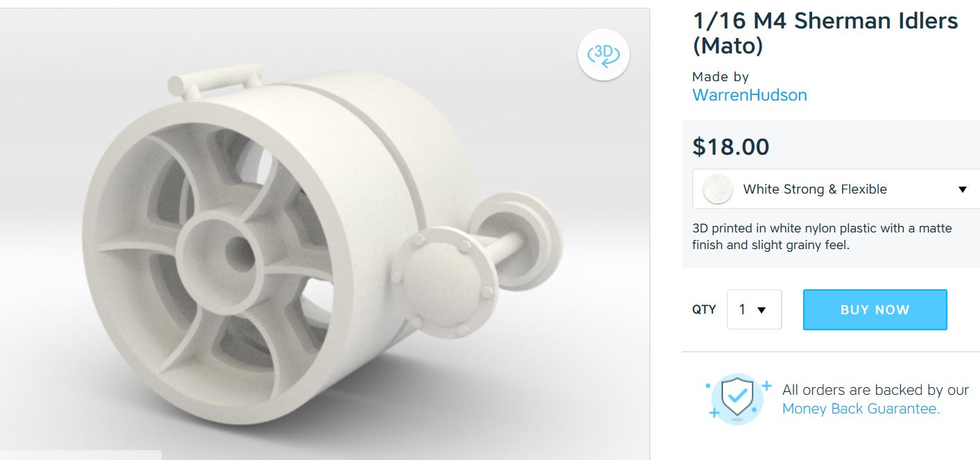 Shapeways Mato Sherman Idlers