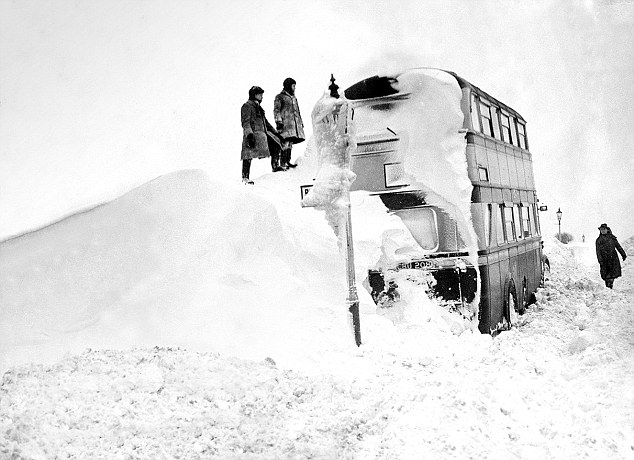 Scottish Bus Stop- Winter 1962-63. the Big Freeze