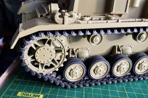 Neodymium magnets holding Pz IV sprocket caps in place