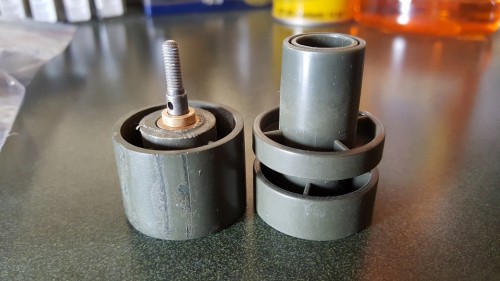 Mike also sent extra return rollers for me to modify to allow the track to clear the return roller mounts.