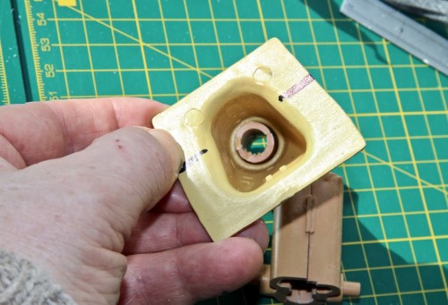 StuG IV- bearing for barrel in Saukopf snout.