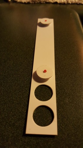 Scratched styrene and magnetized hub cover plates for the Stuart sprockets