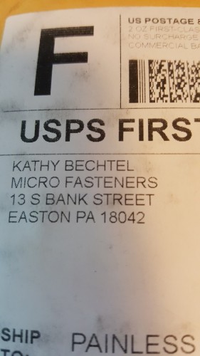 A welcome delivery from Micro Fasteners
