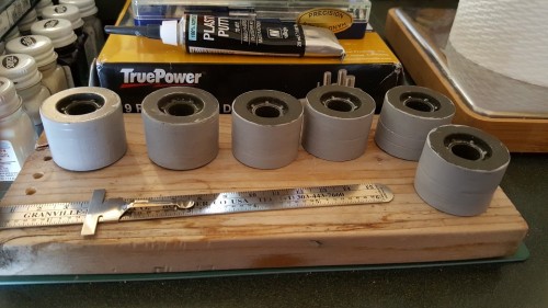 A coat of Mr. Surfacer 500 to give the rollers a little grip on the tracks.