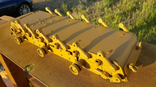 Now to use the Rottbraun and the Olivegrun to match the paint scheme on the upper again.