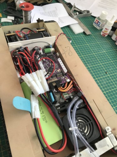 All fits sort of neatly. The heavy wiring loom plugs keep it all removable if needed