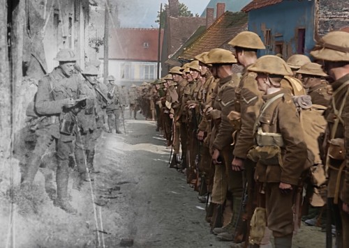 Still: &quot;Battle of the Somme' segment in 'They shall not grow old'.