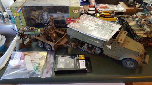 A sample of the outpouring of model largesse from Sassgrunt.  The 1 15 Aihara metal halftrack will be a complete build on its own.