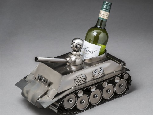 Bottle holder for the bibulous Tank obsessed