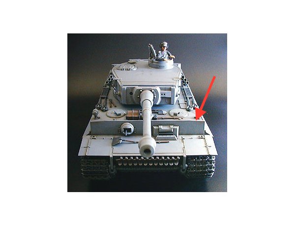 Tamiya Tiger one with sloped edges on top of front armour plate