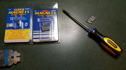 Eight screws replaced by magnets