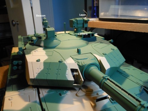 Location of the various turret electronics before weathering